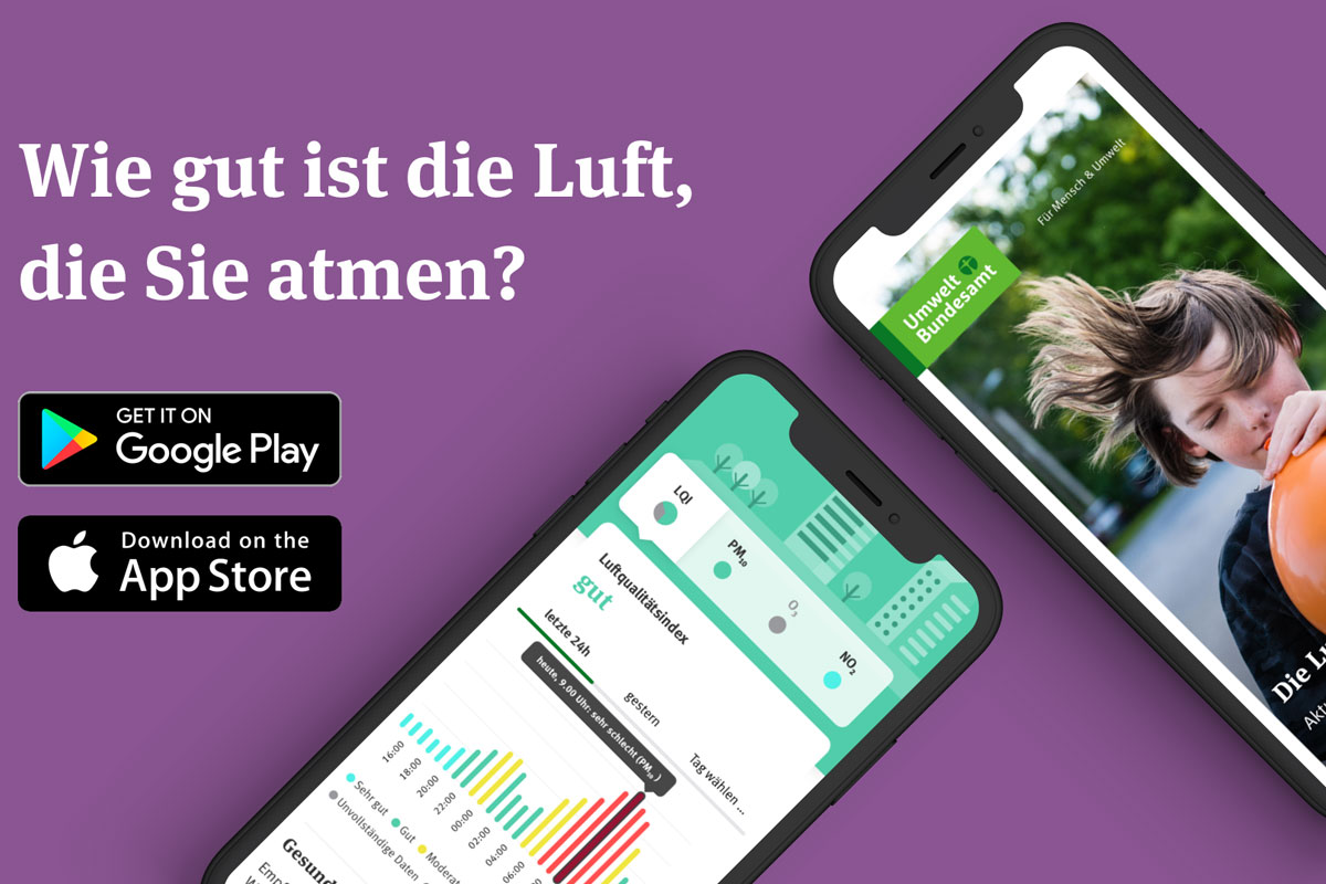 Luftqualitäts-App des Umweltbundesamts