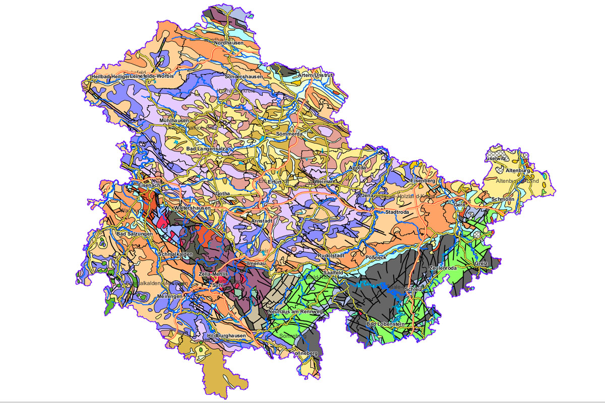Geologische Karte von Thüringen