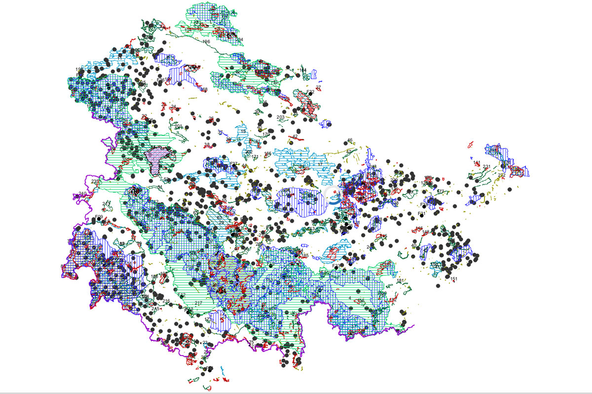 Karte der Schutzgebiete des Naturschutzes