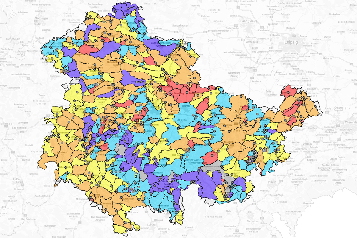 Karte der Messstellen zur Ermittlung der Stoffbelastungen