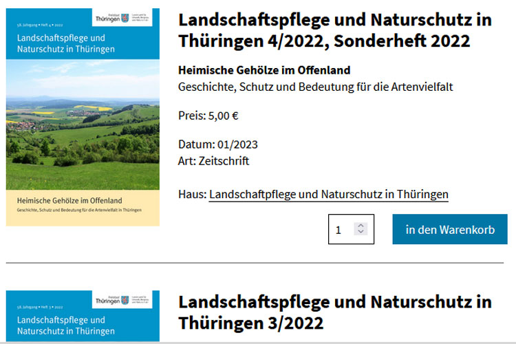 Publikationen des Thüringer Landesamtes für Umwelt, Bergbau und Naturschutz